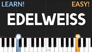 Edelweiss  The Sound Of Music  EASY Piano Tutorial [upl. by Mccord]