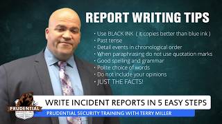 Training Time With Terry  Write Incident Reports in Five Easy Steps [upl. by Ferna]