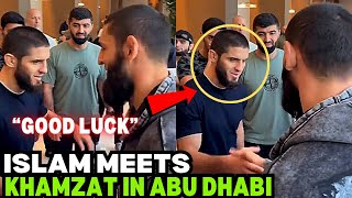 Islam Makhachev MEETS Khamzat Chimaev In Abu Dhabi At UFC 294 VIDEO [upl. by Celestia]