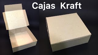 Caja cuadrada en carton KRAFT  Paso a paso [upl. by Nomolas]