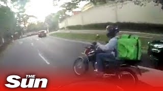 Four motorbike cops vs one Uber Eats rider [upl. by Eiramlirpa]