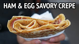 Ham and Egg Savory Crepe in Paris  Crepe Jambon Fromage [upl. by Kyla602]