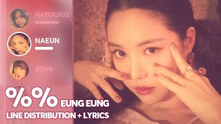 Apink   Eung Eung Line Distribution  Color Coded Lyrics PATREON REQUESTED [upl. by Yttiy]