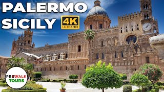 Palermo Sicily Walking Tour  With Captions  4K [upl. by Omolhs]