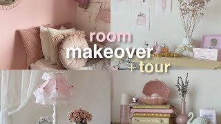 ROOM MAKEOVER♡ pinterest inspired coquette pink aesthetic [upl. by Oirasan]