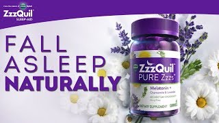 ZzzQuil PURE Zzzs Melatonin Gummies Fall Asleep Naturally [upl. by Salene]