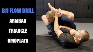 BJJ Flow Drill Armbar Triangle Omoplata From Closed Guard [upl. by Scharff]