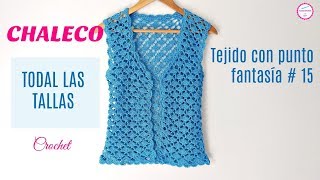 CHALECO CROCHET EN PUNTO RED Y ABANICOS  TODAS LAS TALLAS [upl. by Aihsena]