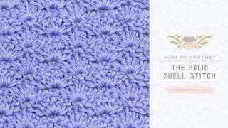 How To Crochet The Solid Shell Stitch  Easy Tutorial by Hopeful Honey [upl. by Rodablas280]