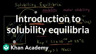 Introduction to solubility equilibria  Equilibrium  AP Chemistry  Khan Academy [upl. by Yajnas]