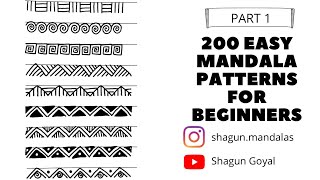 200 Easy Mandala Patterns for Beginners  Part 1  Mandala Art [upl. by Ahtela]