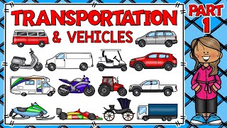 MEDIOS DE TRASPORTE EN INGLÉS Y ESPAÑOL  PARTE 1  VEHÍCULOS EN INGLÉS  MEANS OF TRANSPORTATION [upl. by Ashwin]