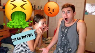 Throwing Up All Over My Boyfriend Prank Gone Bad [upl. by Eenitsed]