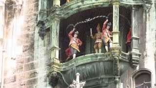 Glockenspiel Clock Tower in Munich Germany [upl. by Moitoso807]