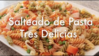 Pasta Tres Delicias  Recetas de Cocina ✅ [upl. by Hsihsa]