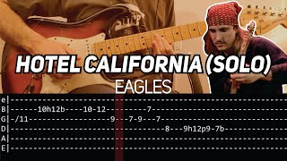 Eagles  Hotel California solo Guitar lesson with TAB [upl. by Donell]