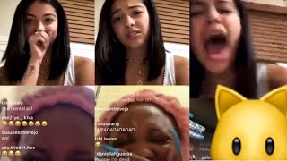 Lovely peaches shows her 🐱 on live to Malu trevejo  FULL LIVE [upl. by Sternlight]