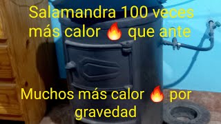 Salamandra a gas también a leña 100 veces más ➕️ calor 🔥 que antes [upl. by Ennavoj]