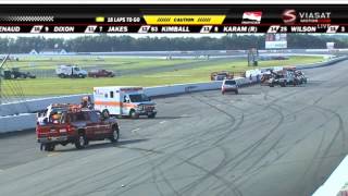 Indycar 2015 Pocono 500 Wilson and Karam Huge Crash [upl. by Ydnyl819]