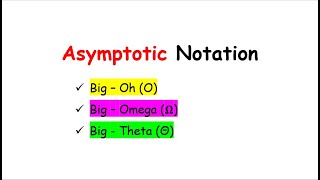 Asymptotic Notations  Big OhO Notation  Omega Notation  Theta Notation [upl. by Eahsan81]