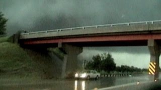 Tornado Survivor Hides Under Overpass [upl. by Ahsaz973]