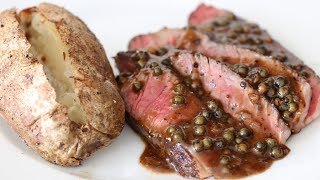 Steak Au Poivre Ribeye Steak With Green Peppercorn Sauce Recipe [upl. by Doggett60]