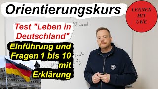 Test „Leben in Deutschland“ Vorbereitungskurs – 001 – Einführung Übungsmaterial und Fragen 1 bis 10 [upl. by Rainger669]