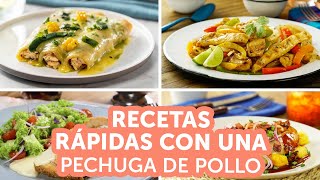 Recetas rápidas con 1 pechuga de pollo  Kiwilimón [upl. by Attenal807]