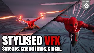 Smears Speed Lines dust trails stylised 2D and 3D FXs in Blender [upl. by Trinatte]