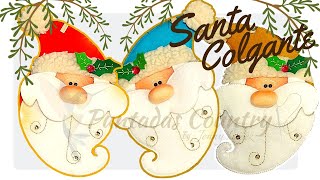 Adornos Manualidades Navidad Decoración  Colgantes Santa [upl. by Leahcimaj830]