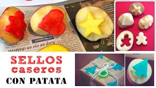 SELLOS caseros con patata  MANUALIDADES infantiles [upl. by Botzow]