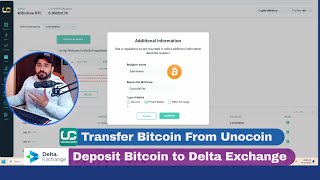 How Transfer Bitcoin from Unocoin  Deposit BTC to Delta Exchange [upl. by Sera]