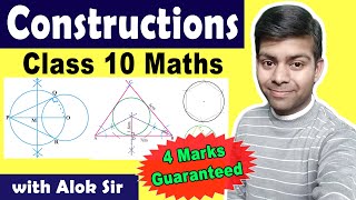 Constructions Class 10 Maths  Tangents to a circle Circumcircle Incircle Hexagon  Boards 2020 [upl. by Nilrac90]