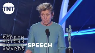 Frances McDormand Acceptance Speech  24th Annual SAG Awards  TNT [upl. by Shakespeare]