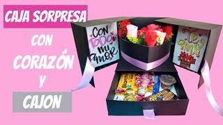 Gift Box  Caja sorpresa con cajon y corazon  DIY [upl. by Ynabe]