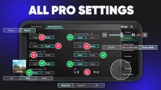 All Basic and Advanced Pro Settings for BGMI and PUBG Mobile [upl. by Nele]