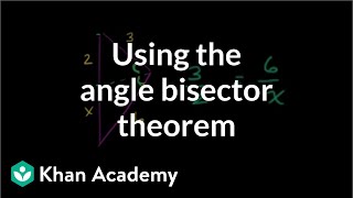 Angle bisector theorem examples  Geometry  Khan Academy [upl. by Dorsman]