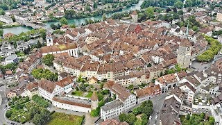 Drone Views of Switzerland in 4k Aarau  Canton of Aargau [upl. by Chesnut]