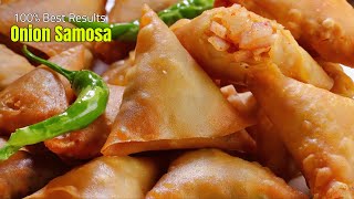 100 బెస్ట్ ఉల్లిపాయ సమోసా  Onion Samosa recipe in Telugu  How to make Ulli samosa  Vismai Food [upl. by Ordnasil]