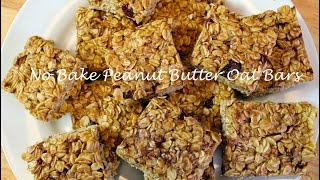 No Bake Peanut Butter Oat Bars Recipe [upl. by Aicilf705]