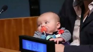 New Zealand PM Jacinda Arderns new baby steals the show at the UN [upl. by Malissa]