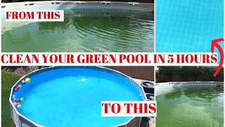 How to clean a GREEN ABOVE GROUND POOL [upl. by Ahsiekar744]