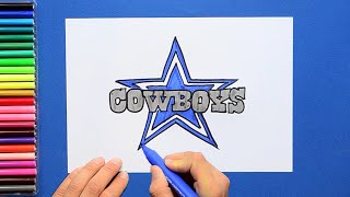 How to draw the Dallas Cowboys Logo NFL team [upl. by Eceela]