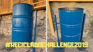 Basurero de tambor reciclado  RECICLADOCHALLENGE 2019 [upl. by Nyltak543]