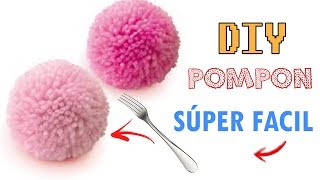 COMO HACER UN POMPON DE LANA CON UN TENEDOR [upl. by Patrica]