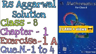 Rational Numbers  Class 8 Exercise 1A Question 14  Rs Aggarwal  Md Sir [upl. by Ebert]