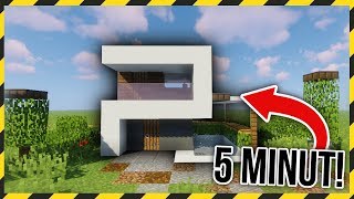 Minecraft NOWOCZESNY DOMEK w 5 MINUT jak zbudować [upl. by Folger]