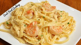 Shrimp Fettuccine  How to Make Creamy Shrimp Fettuccine Alfredo [upl. by Favin]