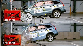 Crash Test 40mph VS 56mph  How Speed Affects the Severity of Crashes [upl. by Eltsyrc]