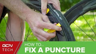 How To Fix A Puncture On A Road Bike  Repair A Roadside Flat Tyre [upl. by Ytiak]